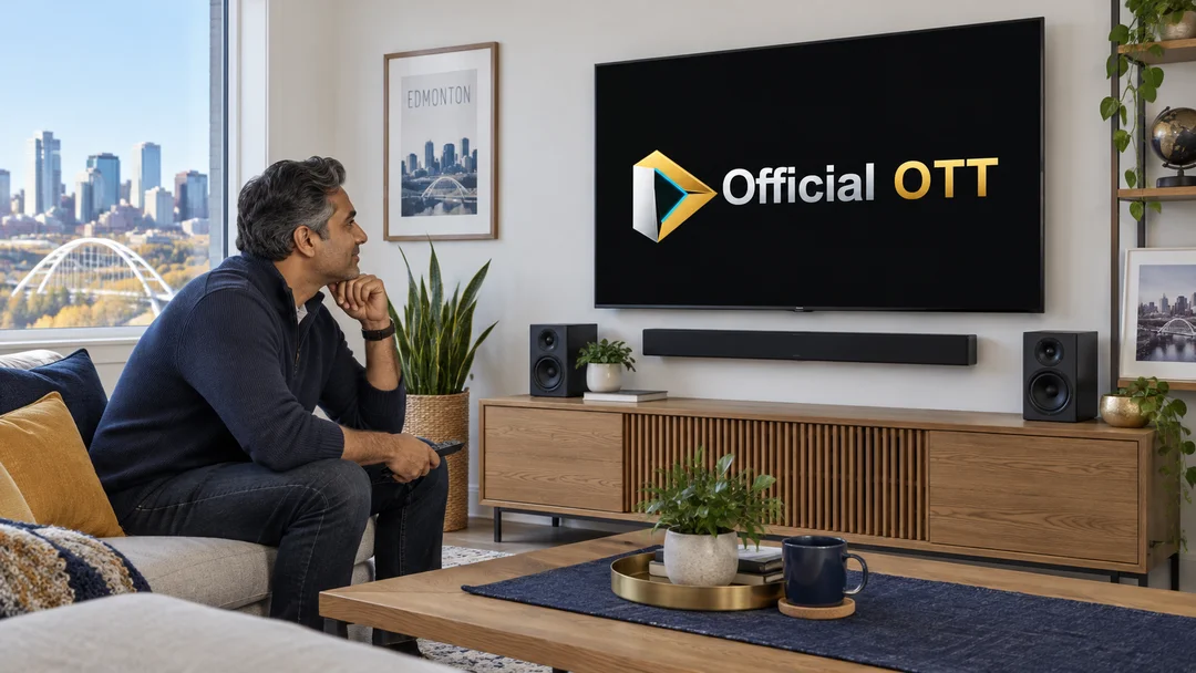 Adult observing a setup with a soundbar and speakers.