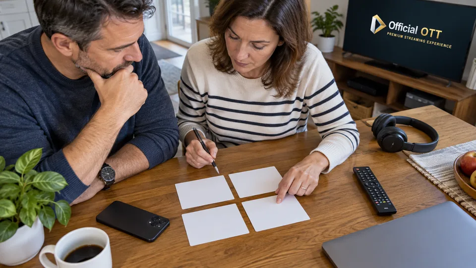 Organizing needs cards beside household devices.