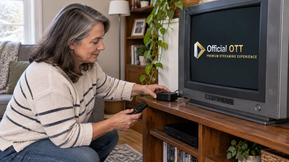 An external box installed beside a television.