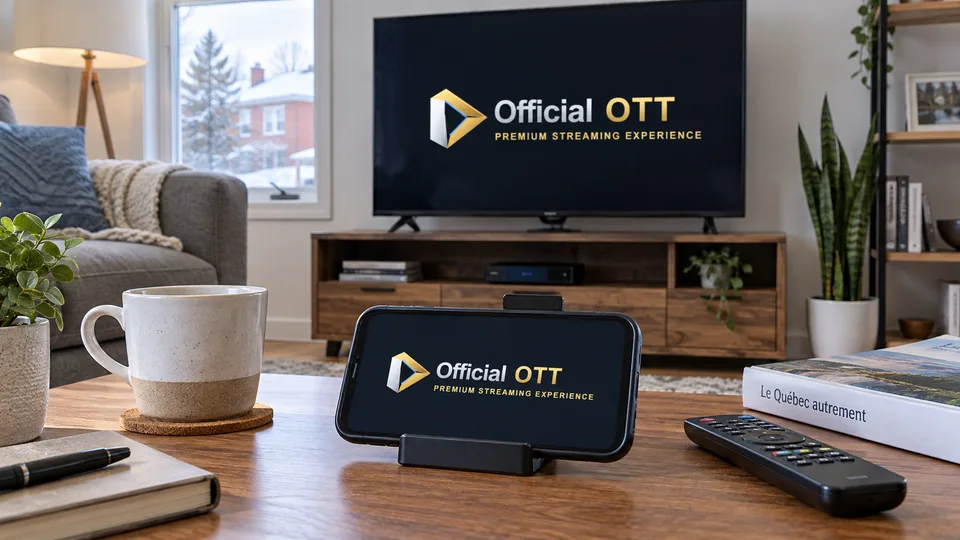 A phone held horizontally in front of a television.