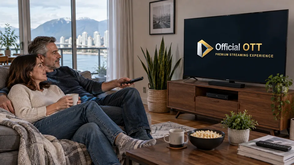 Un couple installé devant la télévision après les vérifications.
