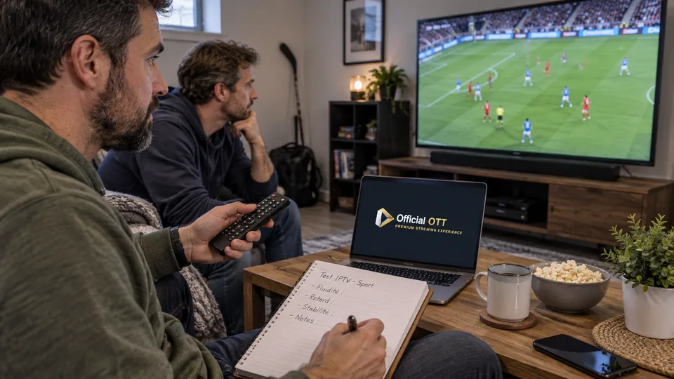 Taking notes in front of a fictional soccer scene.