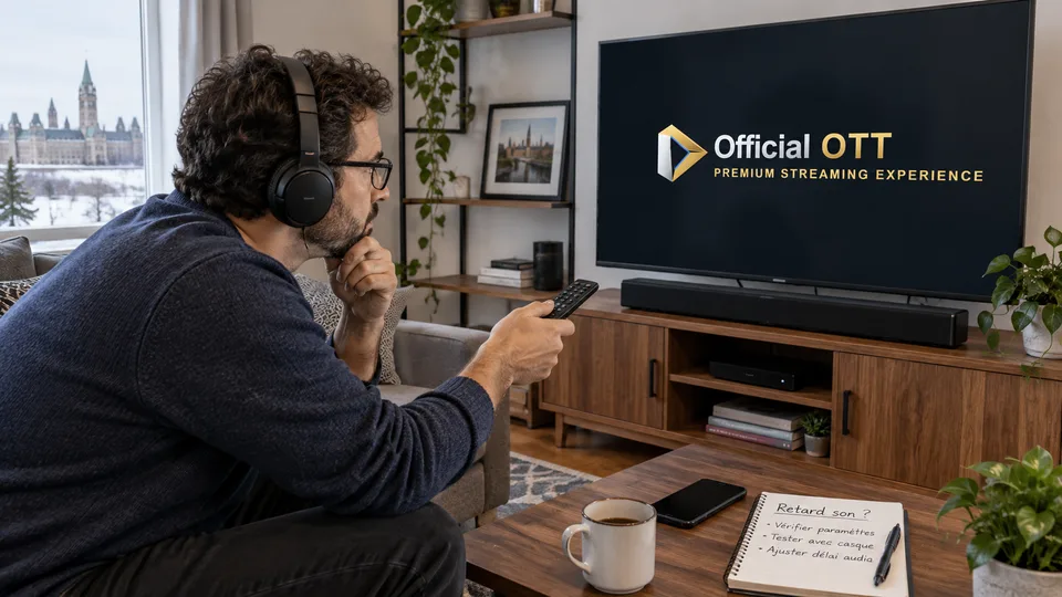 A man compares headphone audio with notes nearby.