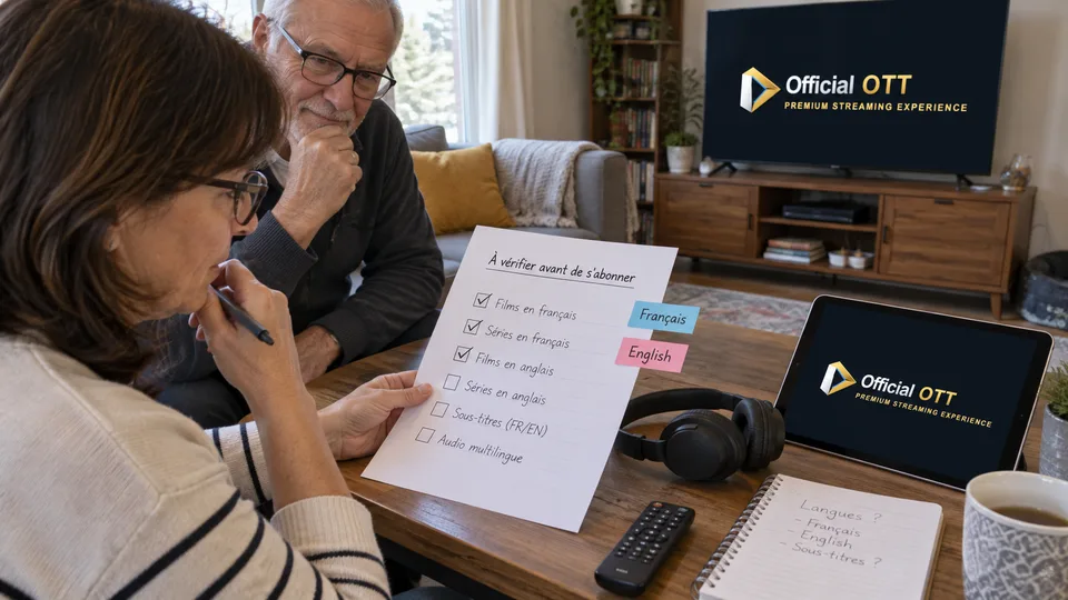 Checking language needs with a sheet and headphones.