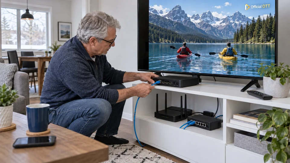 Examen des ports d’un téléviseur.