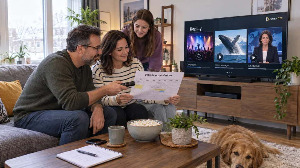 A household prepares a television session.