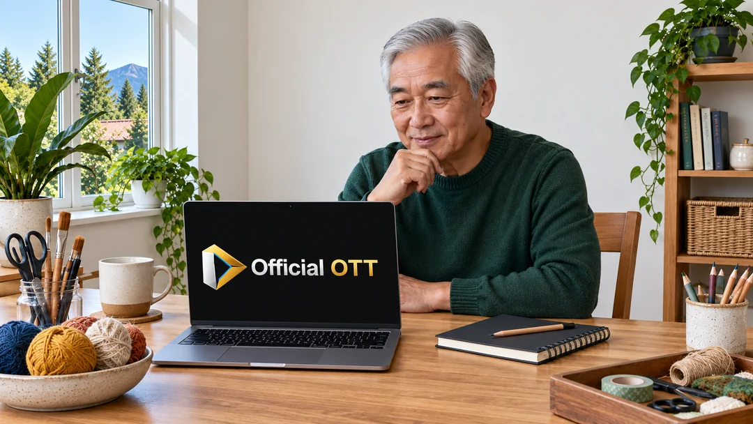 An adult examines a laptop before starting a craft activity