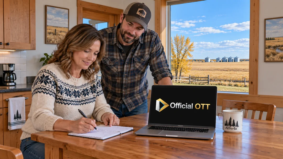 Deux adultes préparant leur installation Internet dans une maison des Prairies