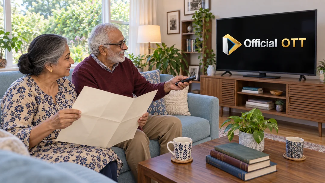 A couple prepares to watch television together
