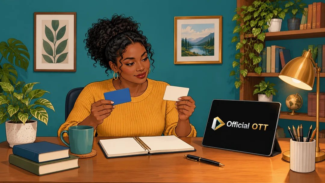 Une lectrice comparant deux cartes fictives à côté d’une tablette