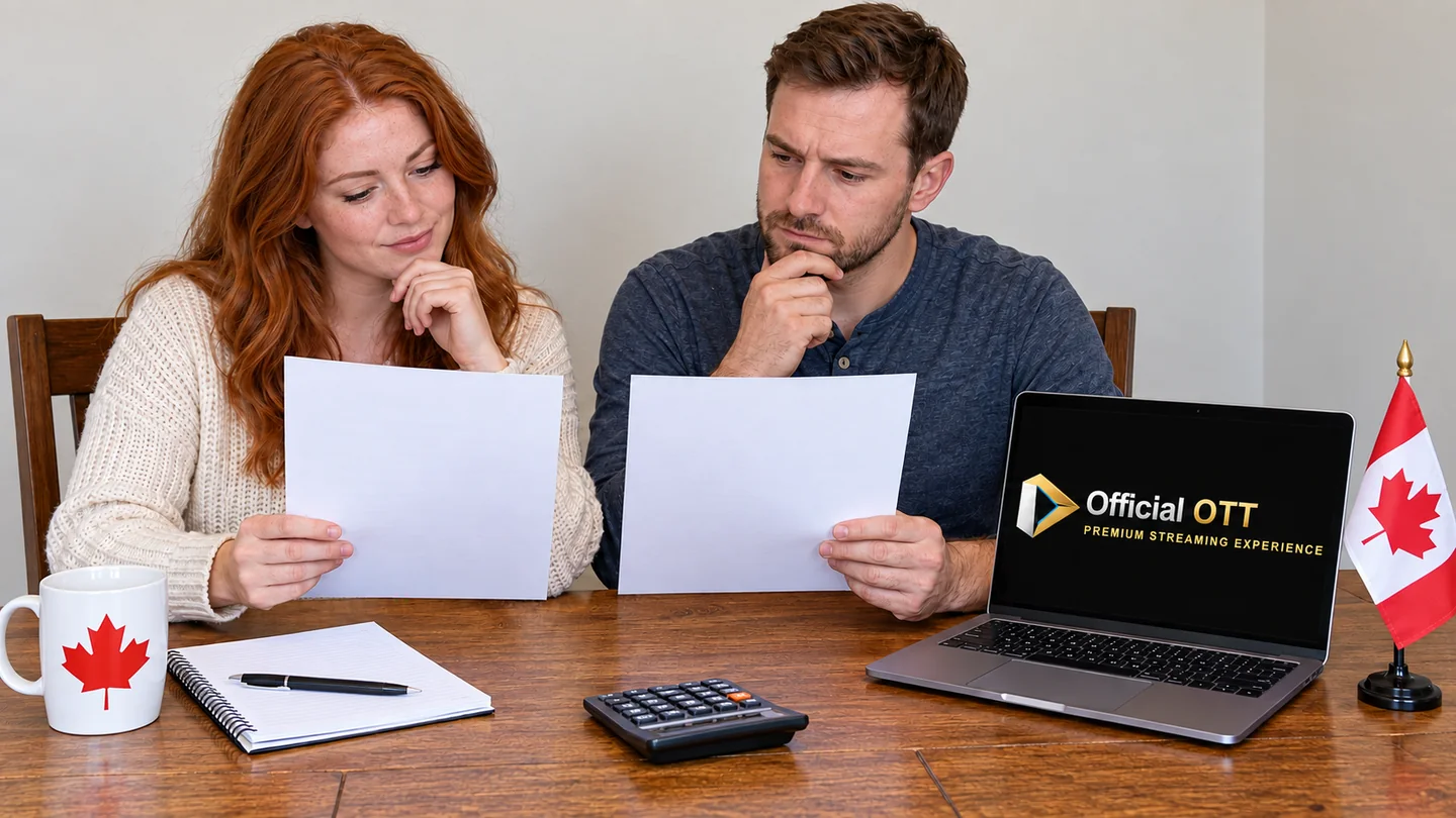 Two people comparing sheets beside a laptop.