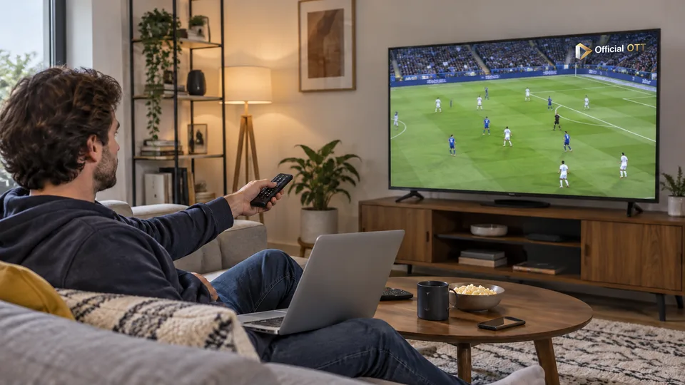 A viewer tries playback of a fictional soccer scene