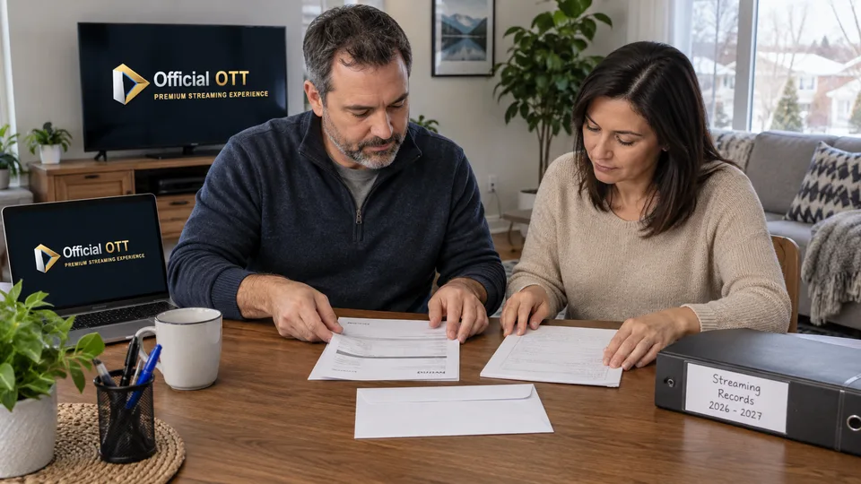 Un couple consulte les documents rassemblés dans un classeur
