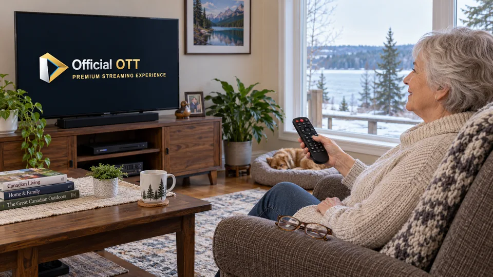 Une spectatrice utilise seule la télécommande dans son salon