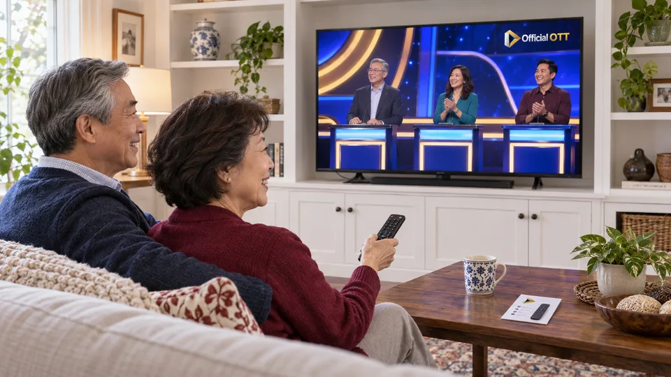 A couple tries playback with the remote in its living room