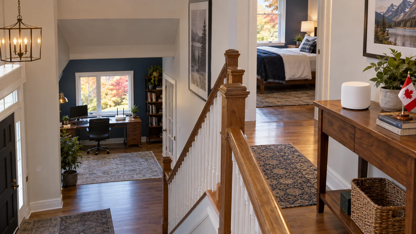 Access points placed on two levels of a Canadian home.